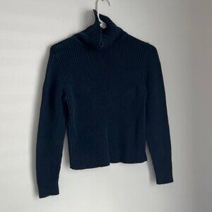 OC1 Navy Blue Long Sleeve Turtleneck Shirt Size Large